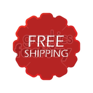 red free shipping icon vector clipart