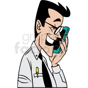 guy talking into his phone vector clipart