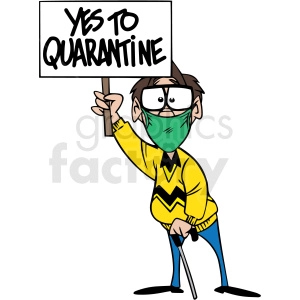 yes to quarantined protestor vector clipart