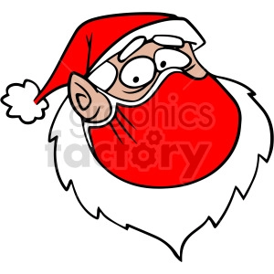 cartoon Santa head wearing mask vector clipart