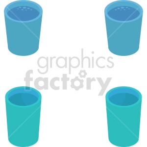 isometric water cups vector icon clipart 1