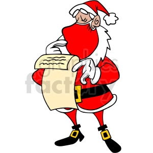 Santa checking the naughty list vector clipart