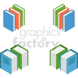isometric books vector icon clipart 8