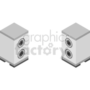 isometric white speakers vector icon clipart
