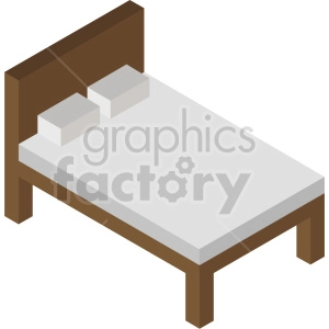isometric bed vector icon clipart 4
