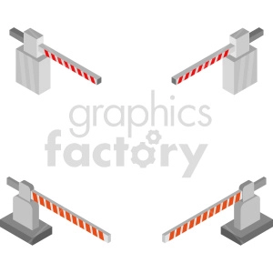 isometric road gate vector icon clipart 1