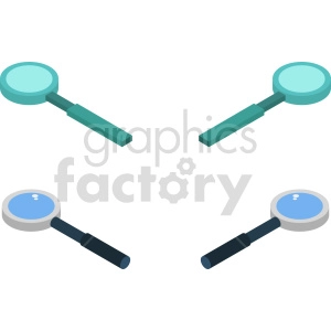 isometric magnifying glass vector icon clipart 1