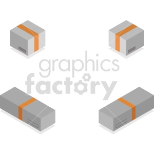 isometric boxes vector icon clipart