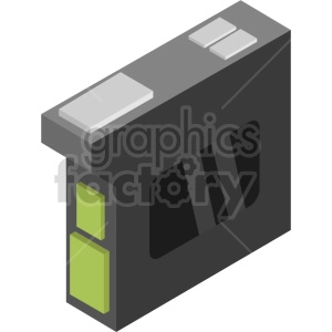 isometric ink cartridge vector icon clipart 3