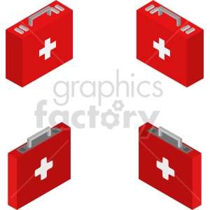 isometric medical bag vector icon clipart 1