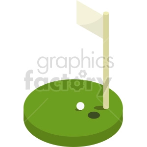 isometric golf course vector icon clipart 3