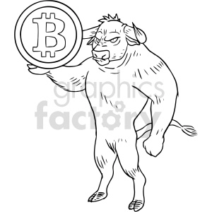 bull holding bitcoin