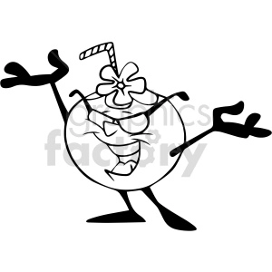 coconut black and white clipart