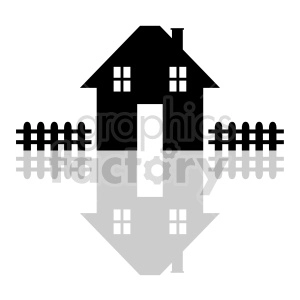 house with picket fence vector graphic