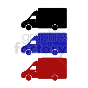 box trucks vector clipart set