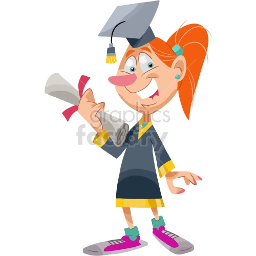 cartoon girl graduation clipart