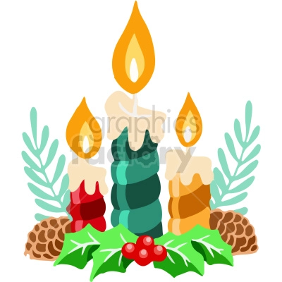 christmas candles vector clipart