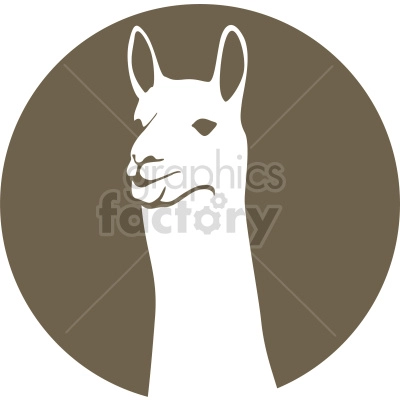 lama on circle background vector clipart