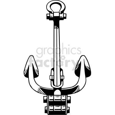 black and white laqrge ship anchor clipart
