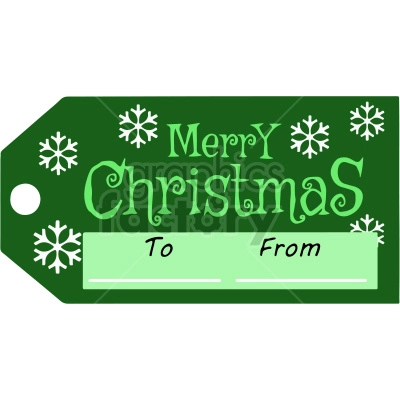 green merry christmas name tag vector clipart