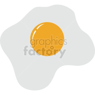 The clipart image shows a sunny-side-up egg that has been cooked in a frying pan.
