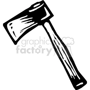 The clipart image shows a single black and white illustration of an axe.