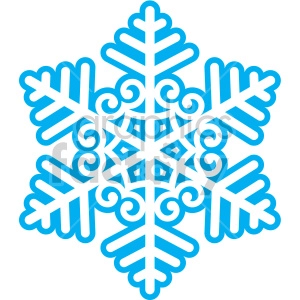 winter snowflake with spirals vector clip art