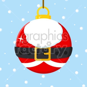 Christmas Ball With Santa Claus Costume Vector Illustration Flat Design Over Background With SnowFlakes