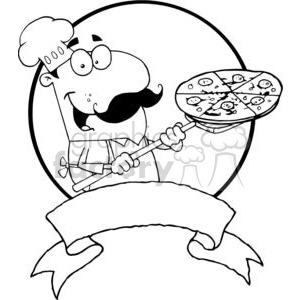 Banner of Proud Chef Inserting A Pepperoni Pizza