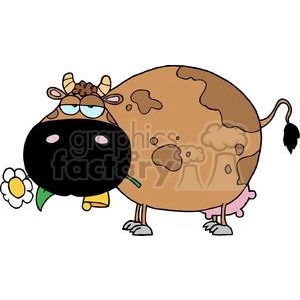 Cartoon Character Cow Different Color Brown