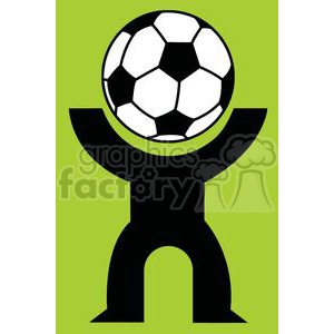 Silhouette Person with a soccer ball head