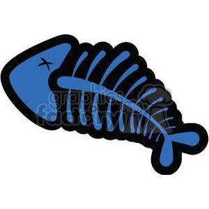 The image is a clipart of a fish skeleton, which is typically used to symbolize something that is dead. The fish skeleton is depicted in a cartoonish style and is blue in color with the 'x' mark on the eye indicating death.