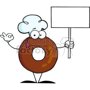 3469-Friendly-Donut-Cartoon-Character-Holding-A-Blank-Sign