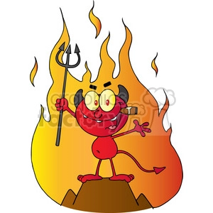 1928-Little-Red-Devil-Holding-Up-A-Pitchfork-And-Smoking-A-Cigar-In-Front-Of-Fire