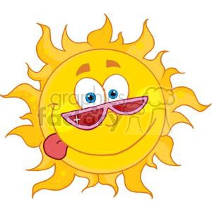 4036-Happy-Sun-Mascot-Cartoon-Character-With-Shades