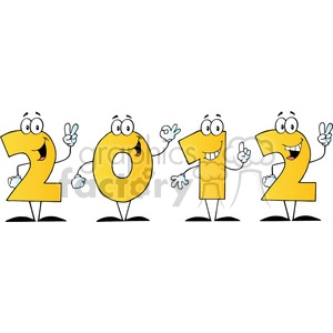 2096-2012-New-Year-Yellow-Numbers-Cartoon-Characters