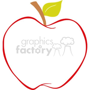 129212 RF Clipart Illustration Apple With Color Outline