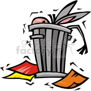 Democrat image of a donkey in a trash can