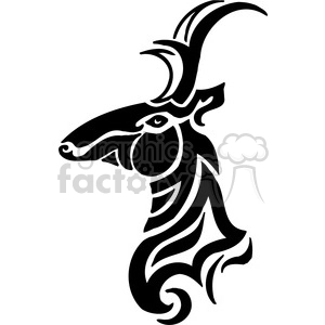The image displays an artistic, stylized outline of a deer head which includes prominent antlers, an eye, and flowing, decorative lines that add to the design, giving it a tattoo-like appearance.