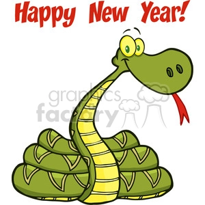 5124-Snake-Cartoon-Character-With-Text-Royalty-Free-RF-Clipart-Image