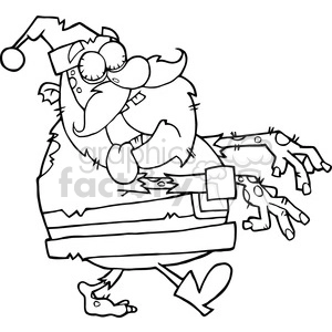 5085-Santa-Zombie-Walking-With-Hands-In-Front-Royalty-Free-RF-Clipart-Image