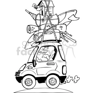 vacation travel clipart bw