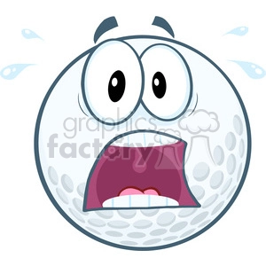 5703 Royalty Free Clip Art Panic Golf Ball Cartoon Mascot Character