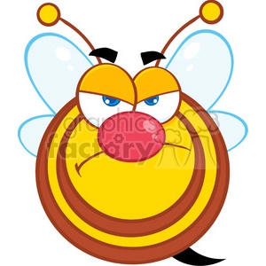 5584 Royalty Free Clip Art Angry Honey Bee Cartoon Mascot Character