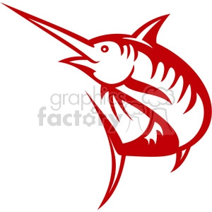 red swordfish outline