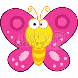 5614 Royalty Free Clip Art Smiling Butterfly Cartoon Mascot Character