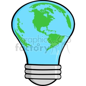 6005 Royalty Free Clip Art Cartoon Light Bulb Earth