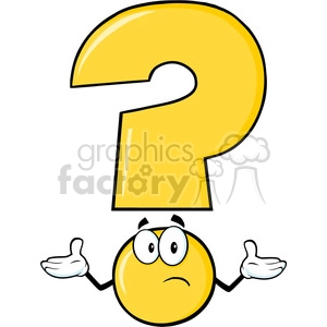 6270 Royalty Free Clip Art Yellow Question Mark Cartoon Character With A Confused Expression