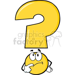 6266 Royalty Free Clip Art Yellow Question Mark Cartoon Character Thinking