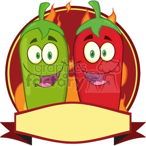6788 Royalty Free Clip Art Mexican Chili Peppers Cartoon Mascot Label